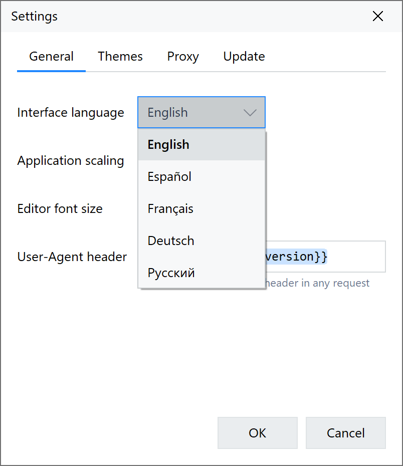 Multilingual user interface in NativeRest