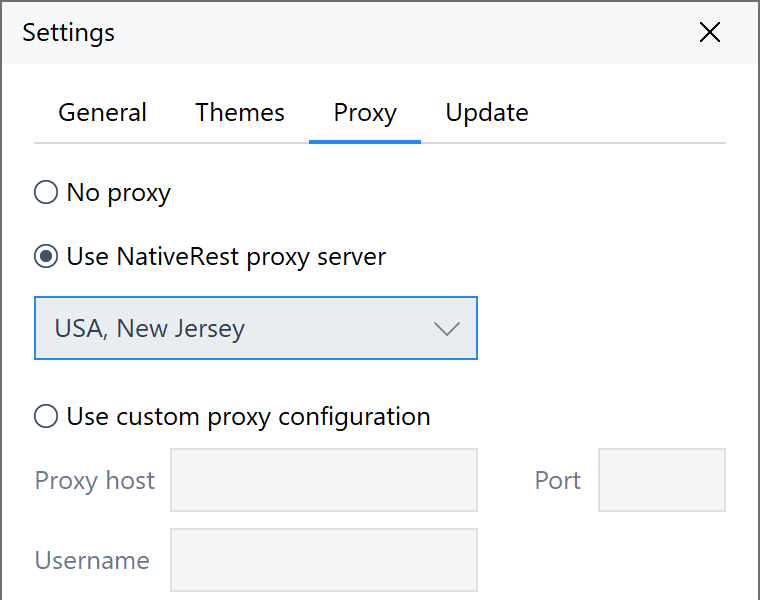 Built-in proxy server in NativeRest